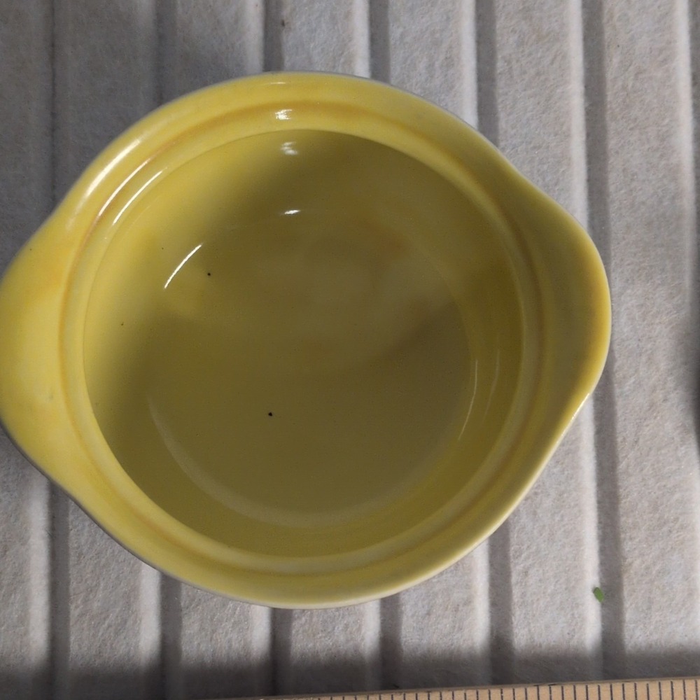 Hull Ceramic Brown Yellow Covered Dish Chick Lid Glossy Pottery Animal Theme - Picture 4 of 6